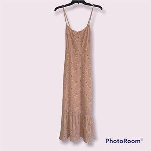 NWT Reformation Emersyn Spaghetti Strap Floral Pink Midi Dress Size 0